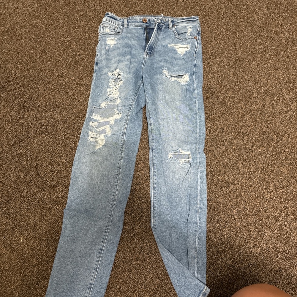 American Eagle Outfitters Light Blue Distressed Skinny Jeans